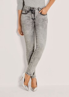 Schmale Jeans mit Strass und Stickerei thumbnail 1
