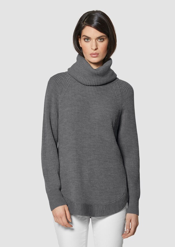 Capuchon-Pullover in Rippstrick