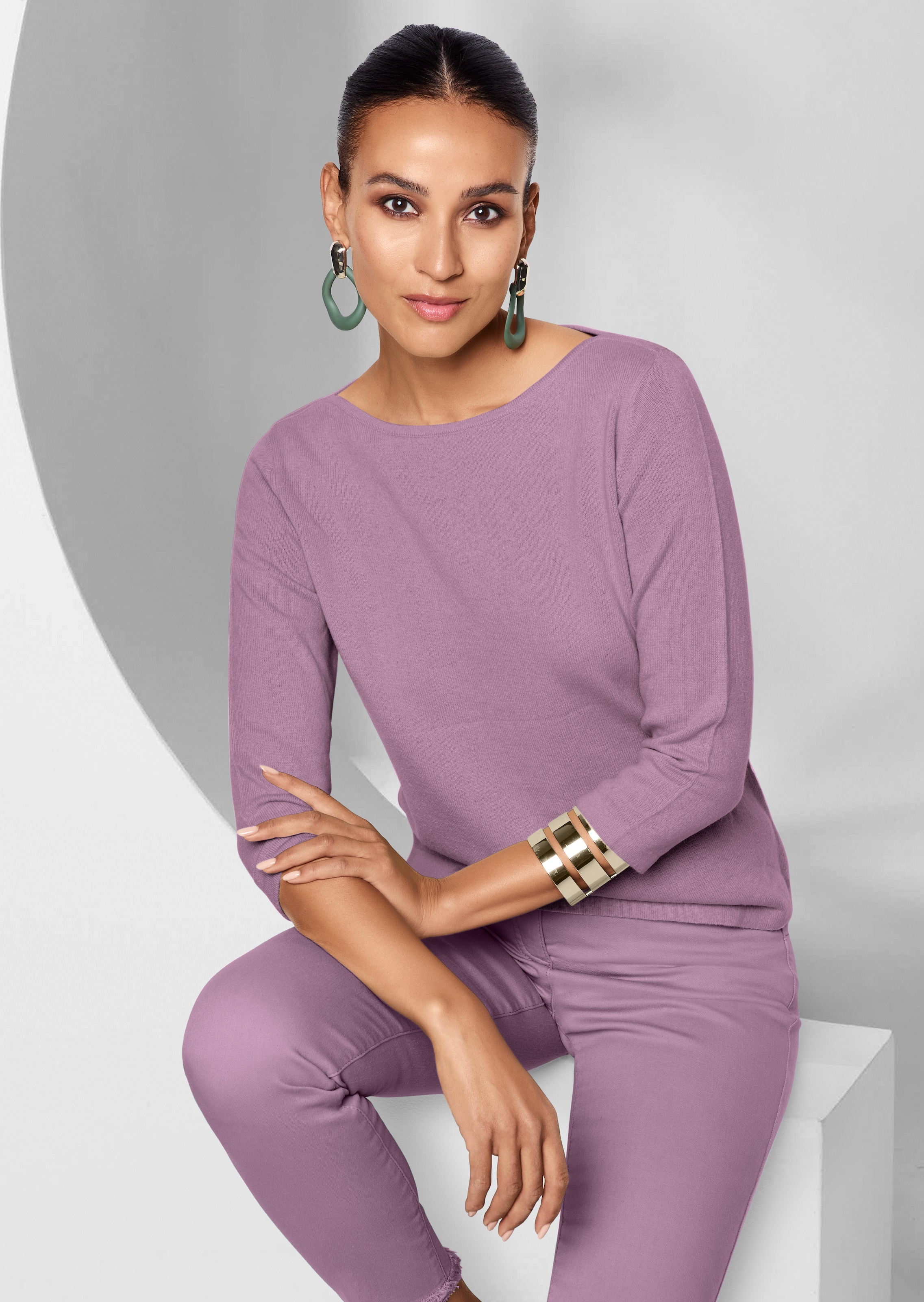 Pull en cachemire avec encolure bateau