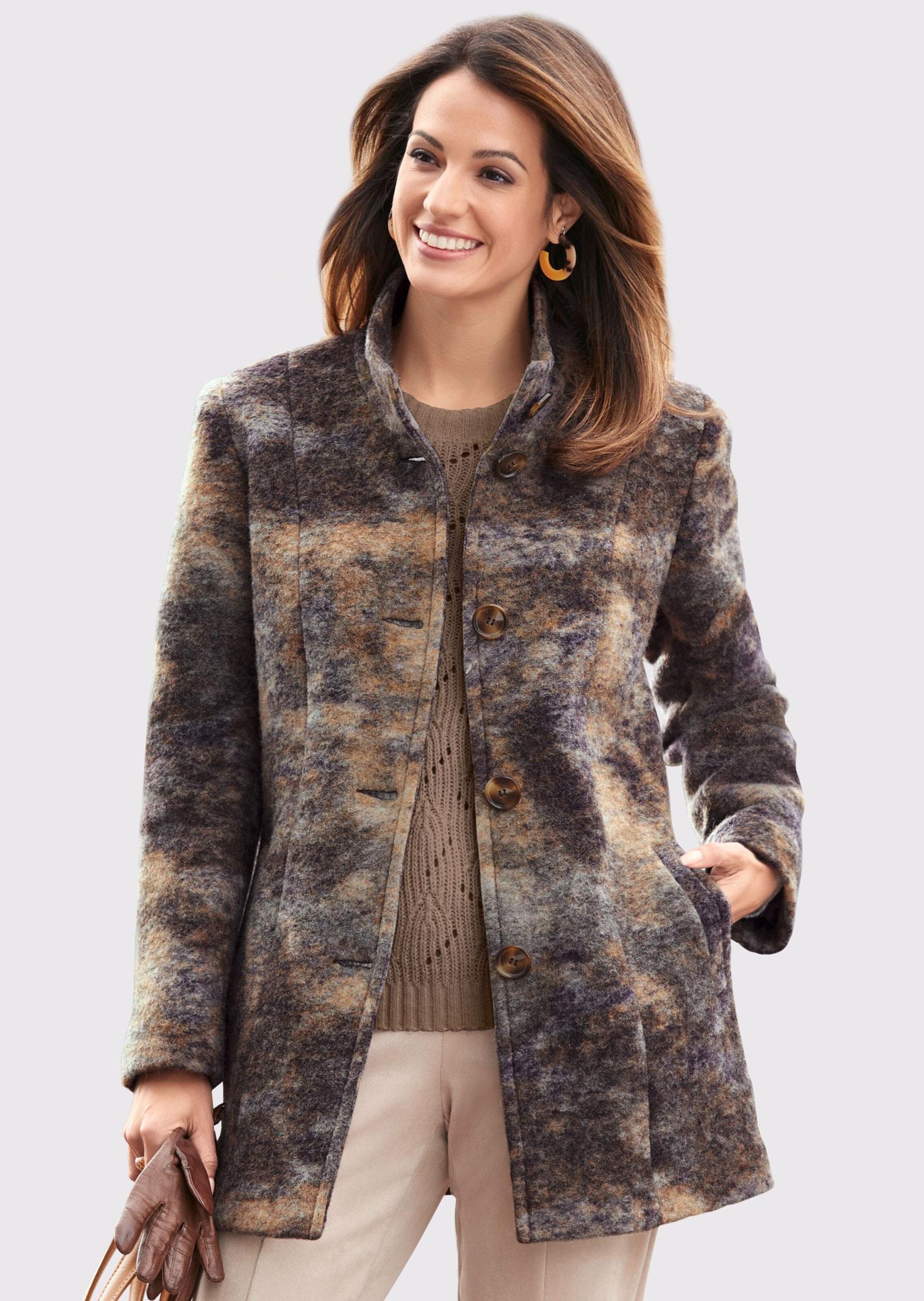 Aufregend gemusterte Wolljacke