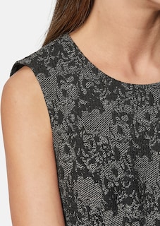 Sleeveless shift dress with elegant print thumbnail 5