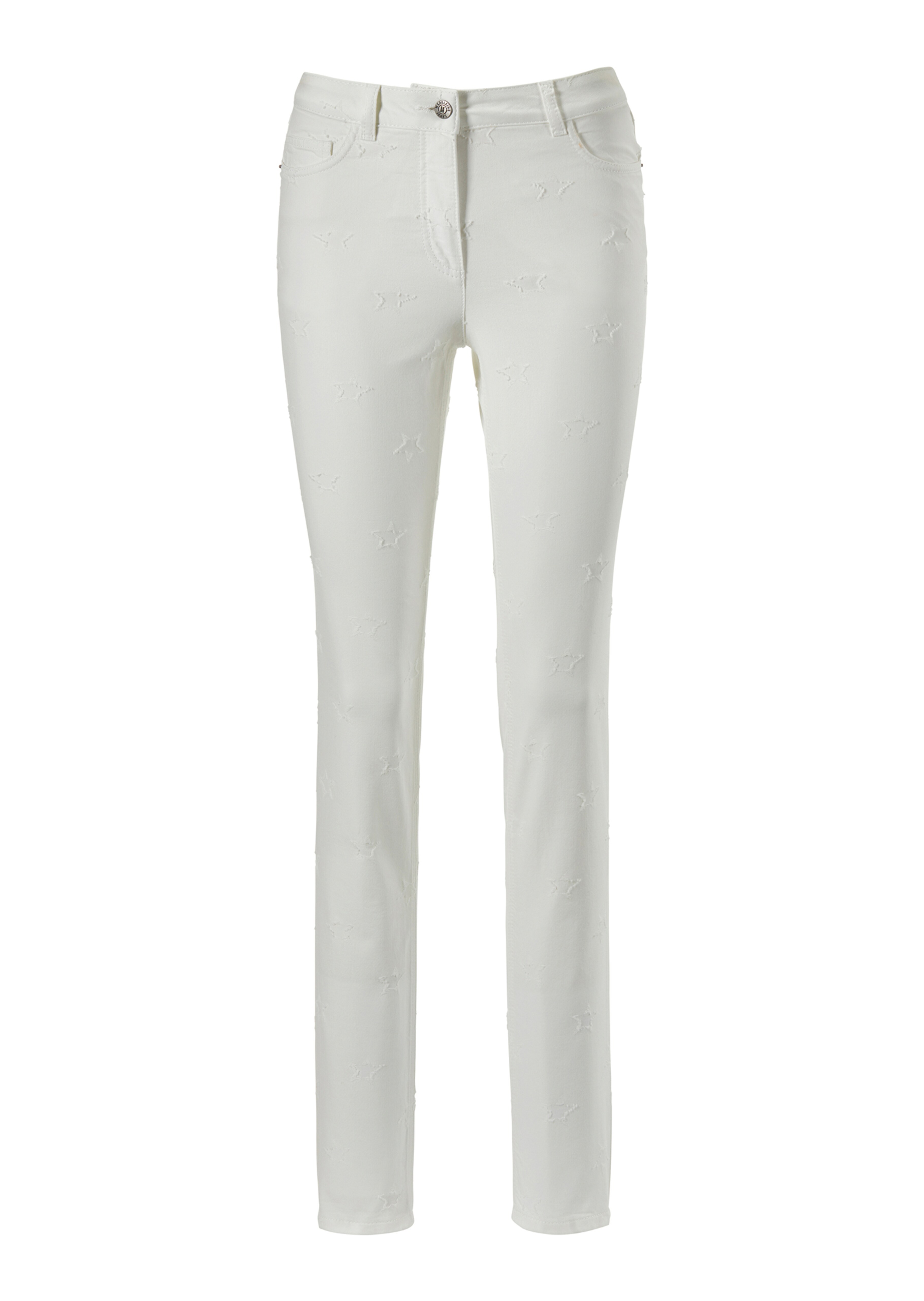 Schlanke Jeans mit Sternchen-Stickerei