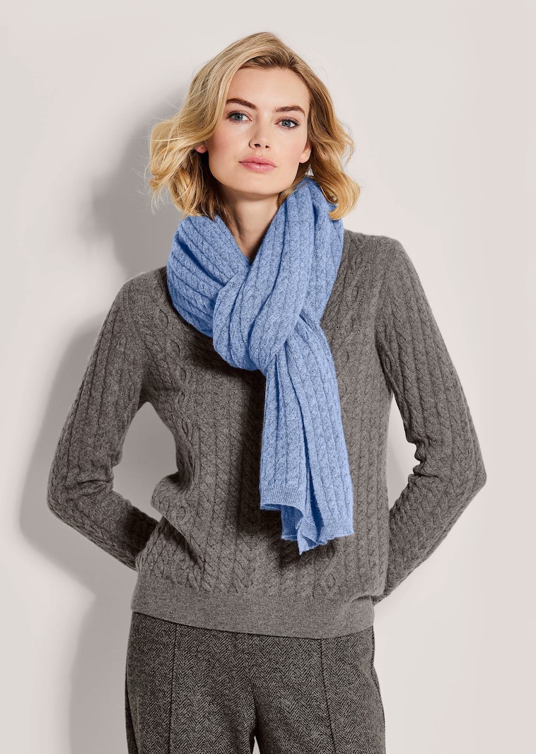 Kaschmir-Schal mit Zopfmuster