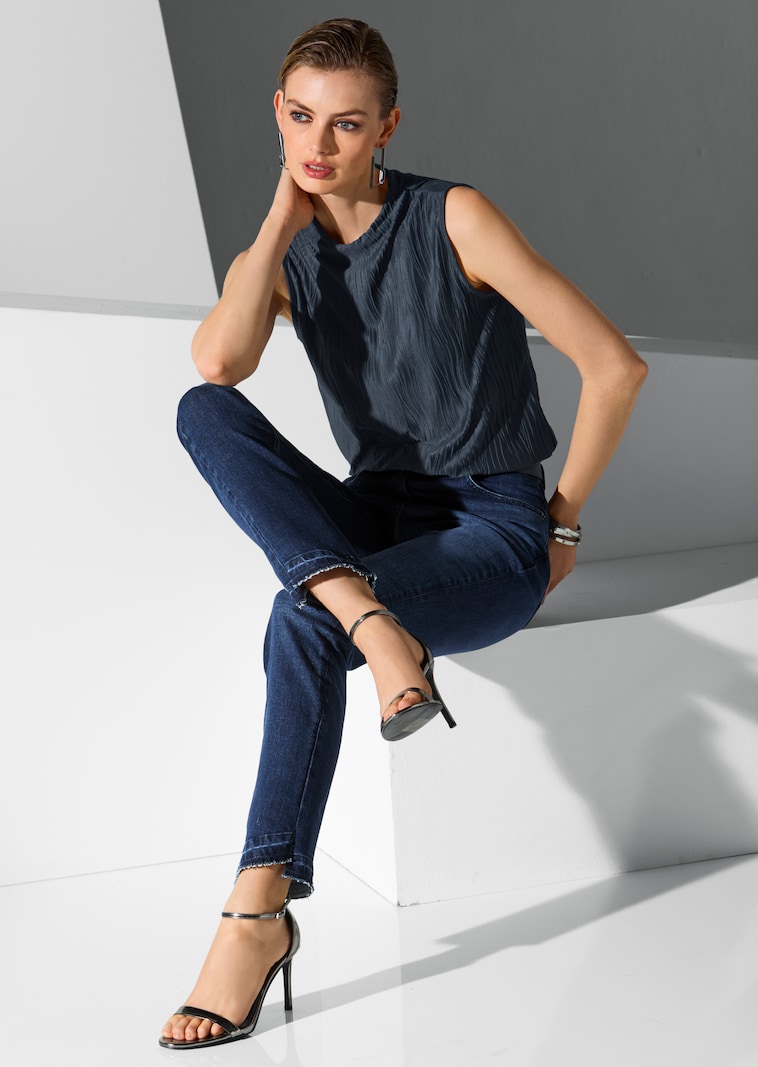 5-Pocket-Jeans mit schrägen Saumkanten