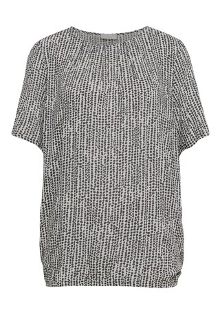 wit / zwart / gestippeld Kleurrijk gedessineerde blouse met mooie details