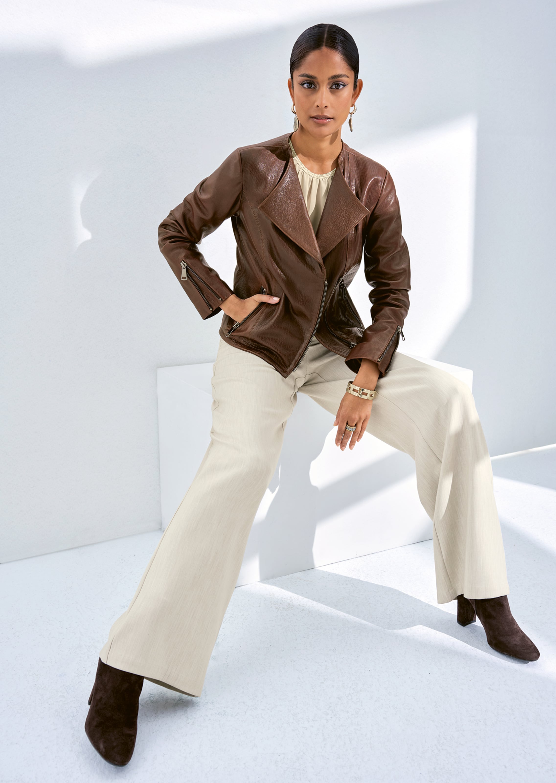 Leren jasje. Lamsnappa