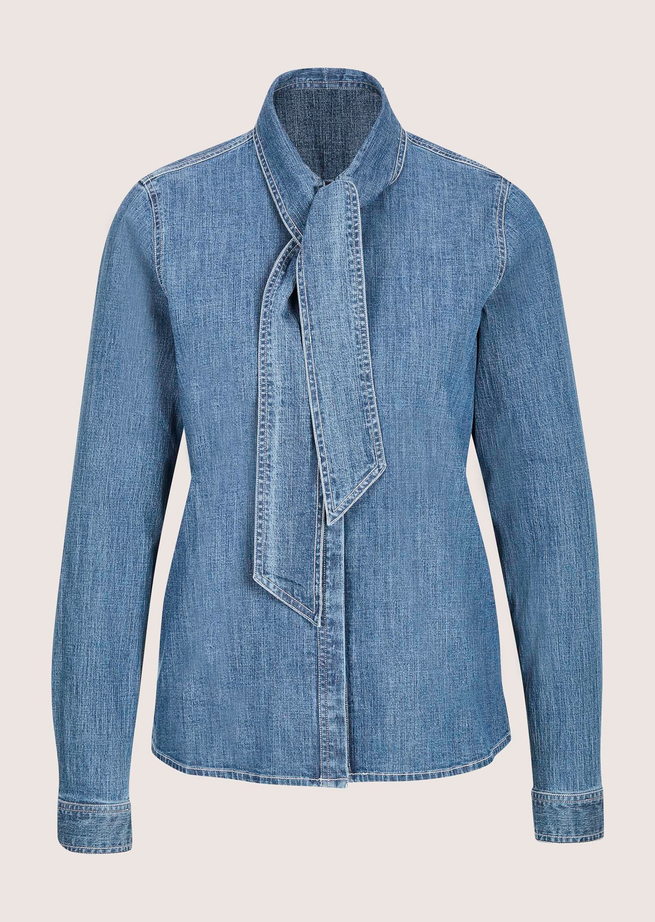 Chemisier en denim à col lavallière