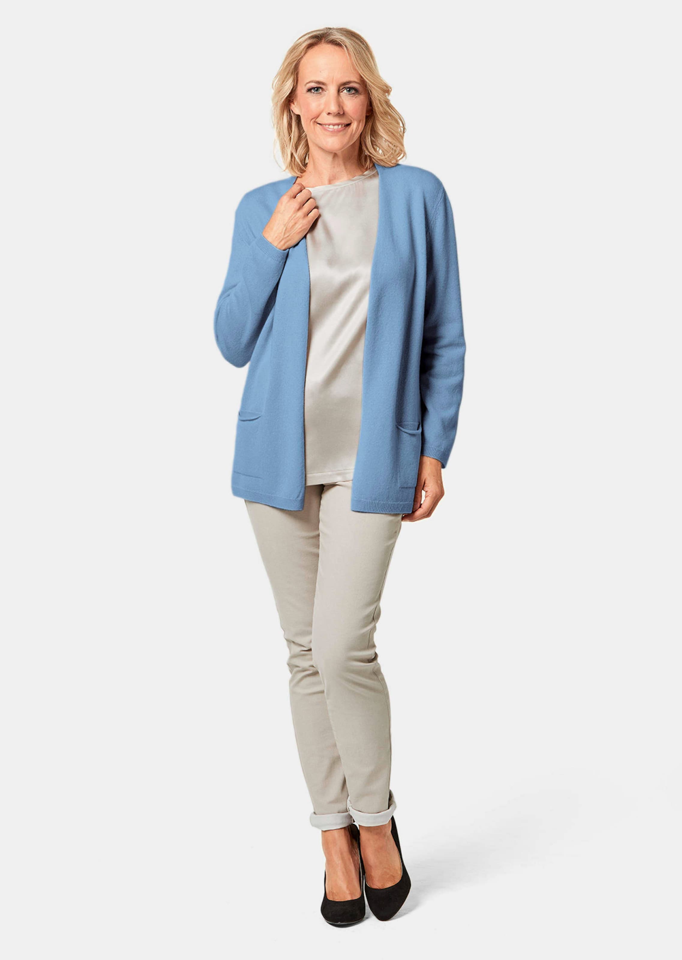 Cardigan long en cachemire - bleu clair - Gr. 46 de Goldner Fashion