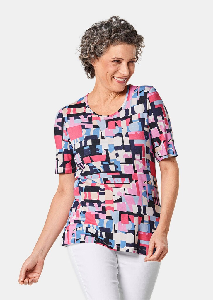 Druckshirt mit Rundhals und ½-Arm