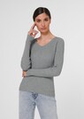 Ribbed jumper with V-neck thumbnail 1