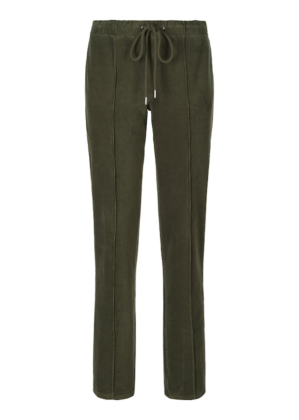 Cord-Joggpants mit Elastikbund und Zierbiese 5