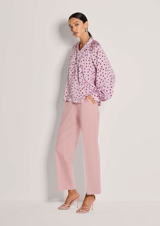 Bluse mit Kussmund-Print und Bindeband thumbnail 2