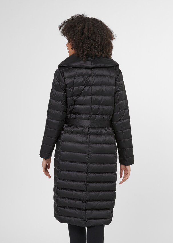 Long quilted coat with warm down/feather filling. 2