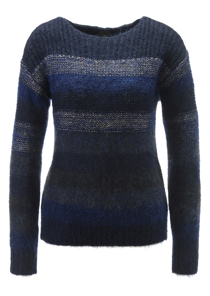 Casual knitted jumper with a striped pattern