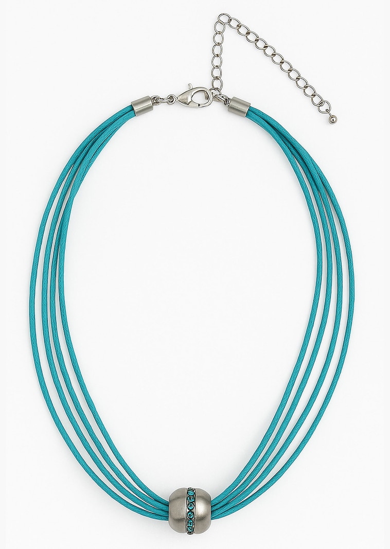 Monirivinen ketju turkooseilla lasikivillä