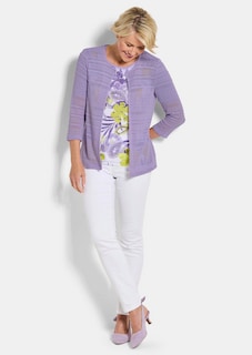 Leichte Shirtjacke in Ajourstrick-Optik thumbnail 2