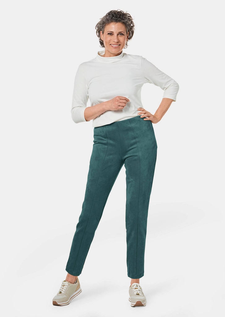 Moderne Leggings in trendigem Velourslederimitat 1