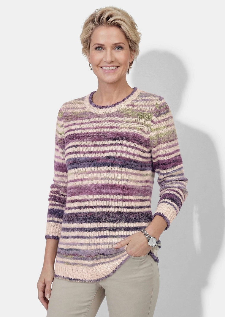 Strickpullover mit Multicolor-Streifen