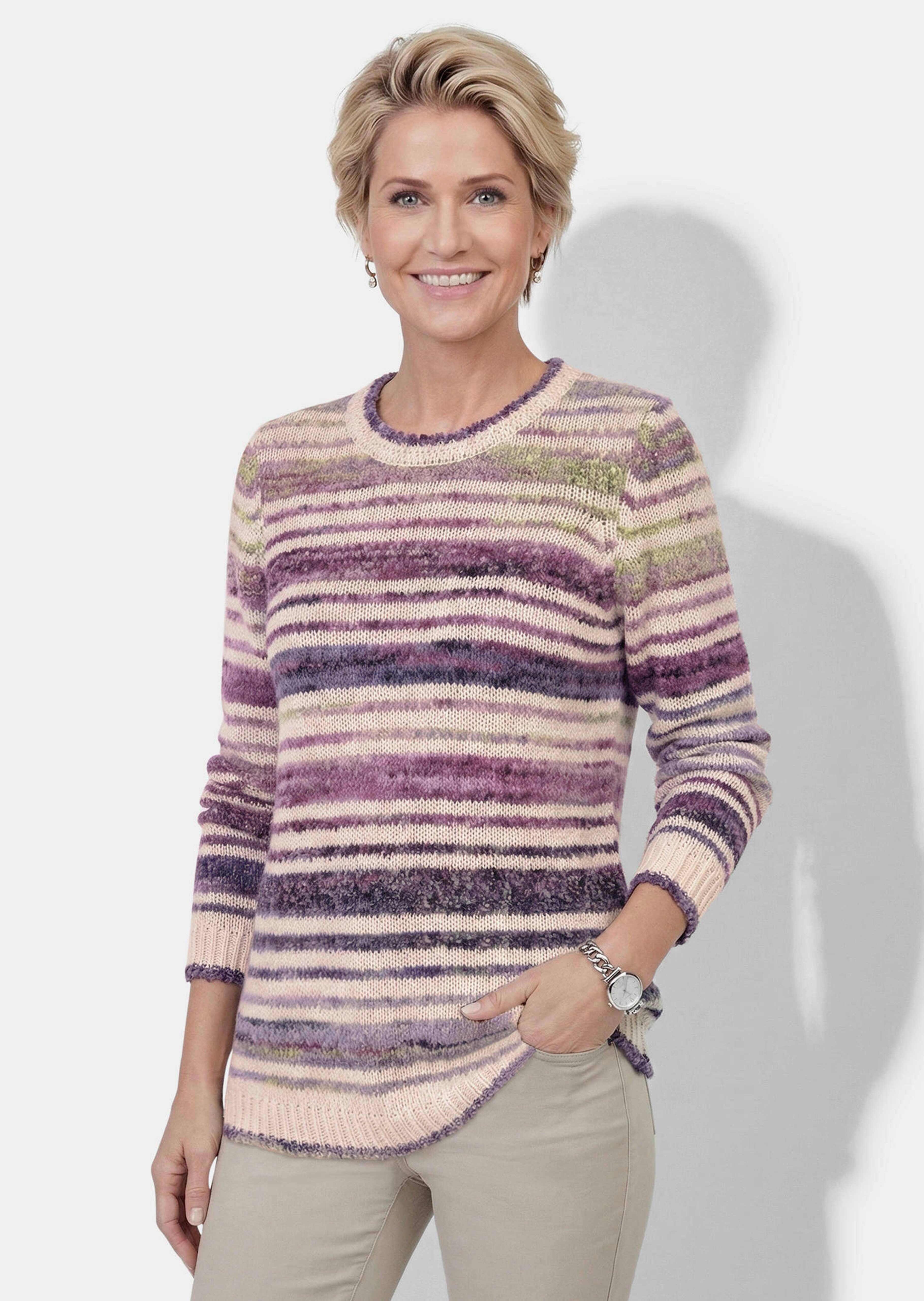 Strickpullover mit Multicolor-Streifen