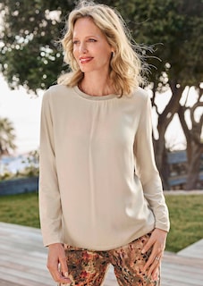Blusenshirt mit schimmernder Ausschnittblende thumbnail 7