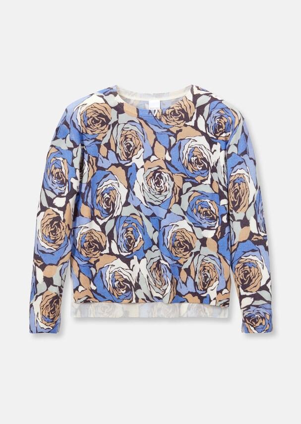 Rundhals-Pullover mit Blüten-Print 5