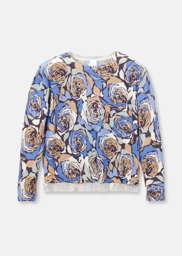 Rundhals-Pullover mit Blüten-Print 5