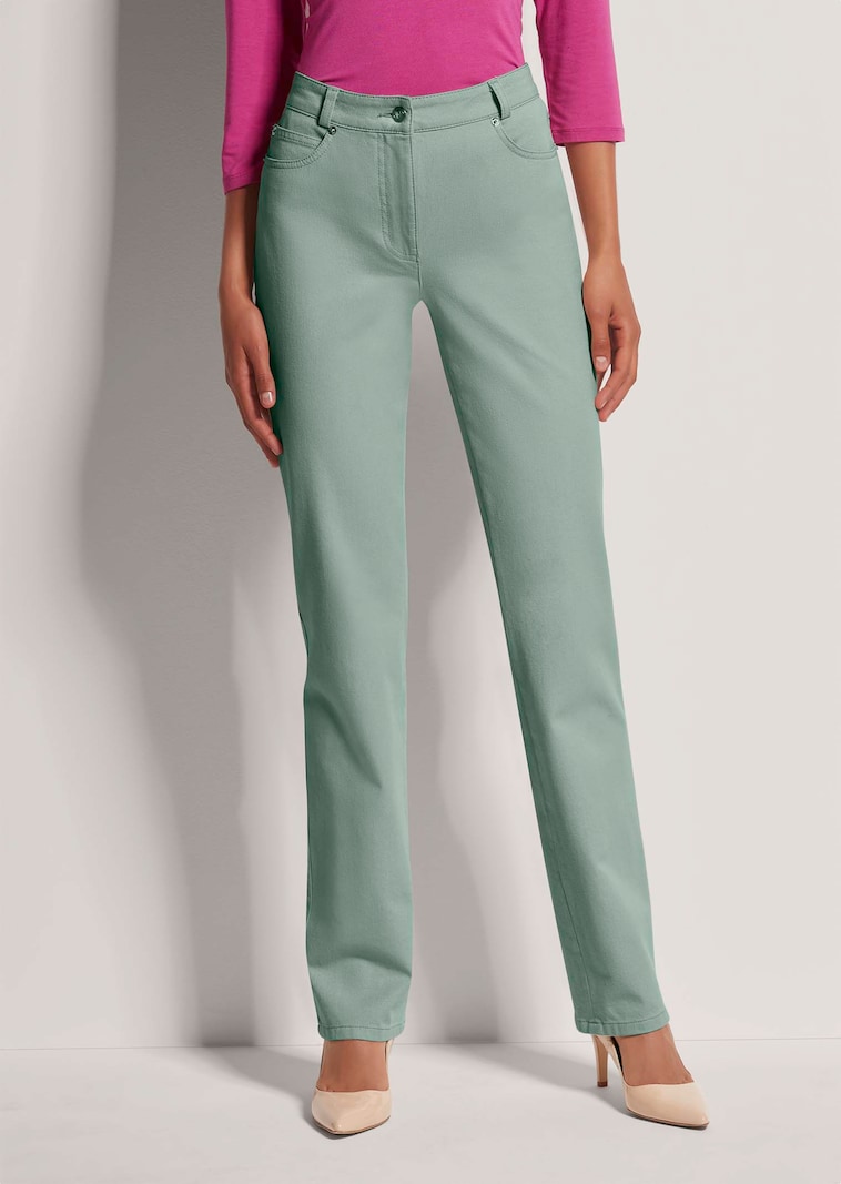 «M»-Jeans in gerader Form mit Logo-Stickerei