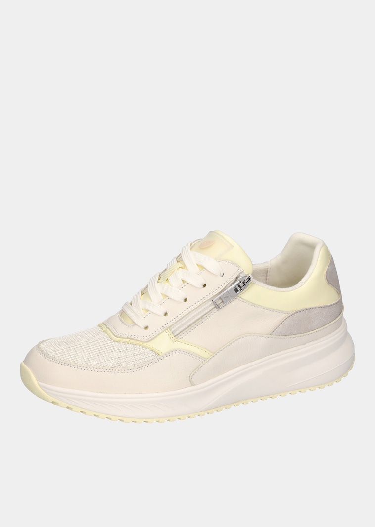 Sneakers en cuir lisse et cuir suédé