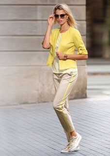 Knöchellange Karohose mit Kontraststreifen thumbnail 2