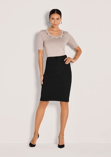 Kurzer Bleistiftrock aus elastischem Jersey thumbnail 2