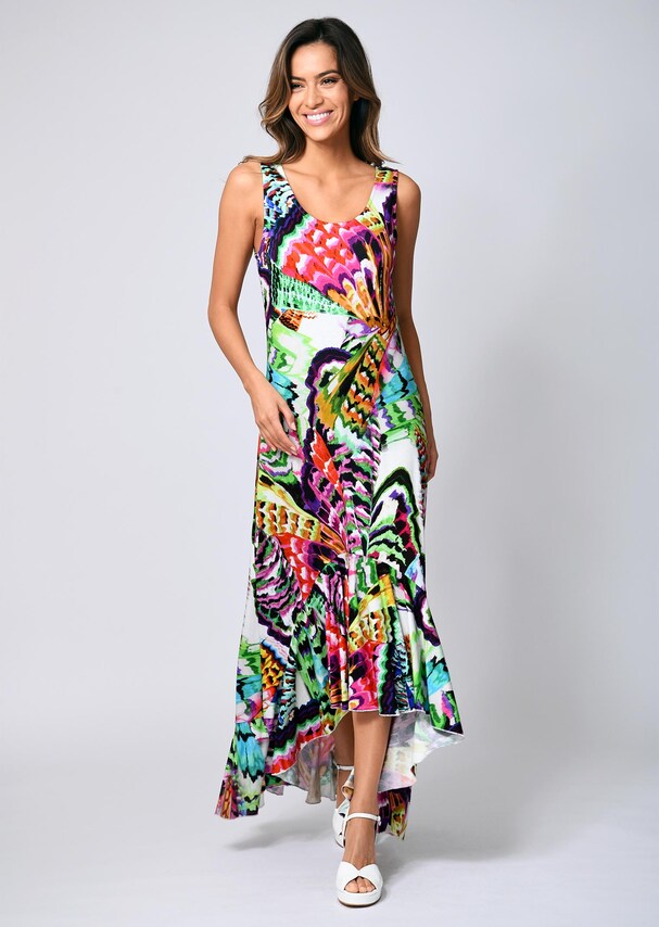 Maxikleid allover in bunten Sommerfarben 1