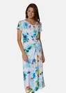Bedrucktes Kleid mit Wasserfall-Ausschnitt und Knoten-Effekt thumbnail 1
