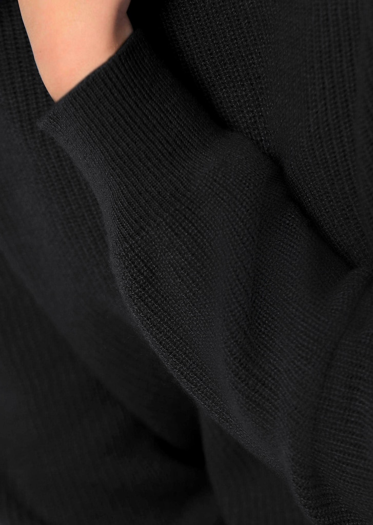 Kaschmirpullover in Patentstrick mit Rundhals