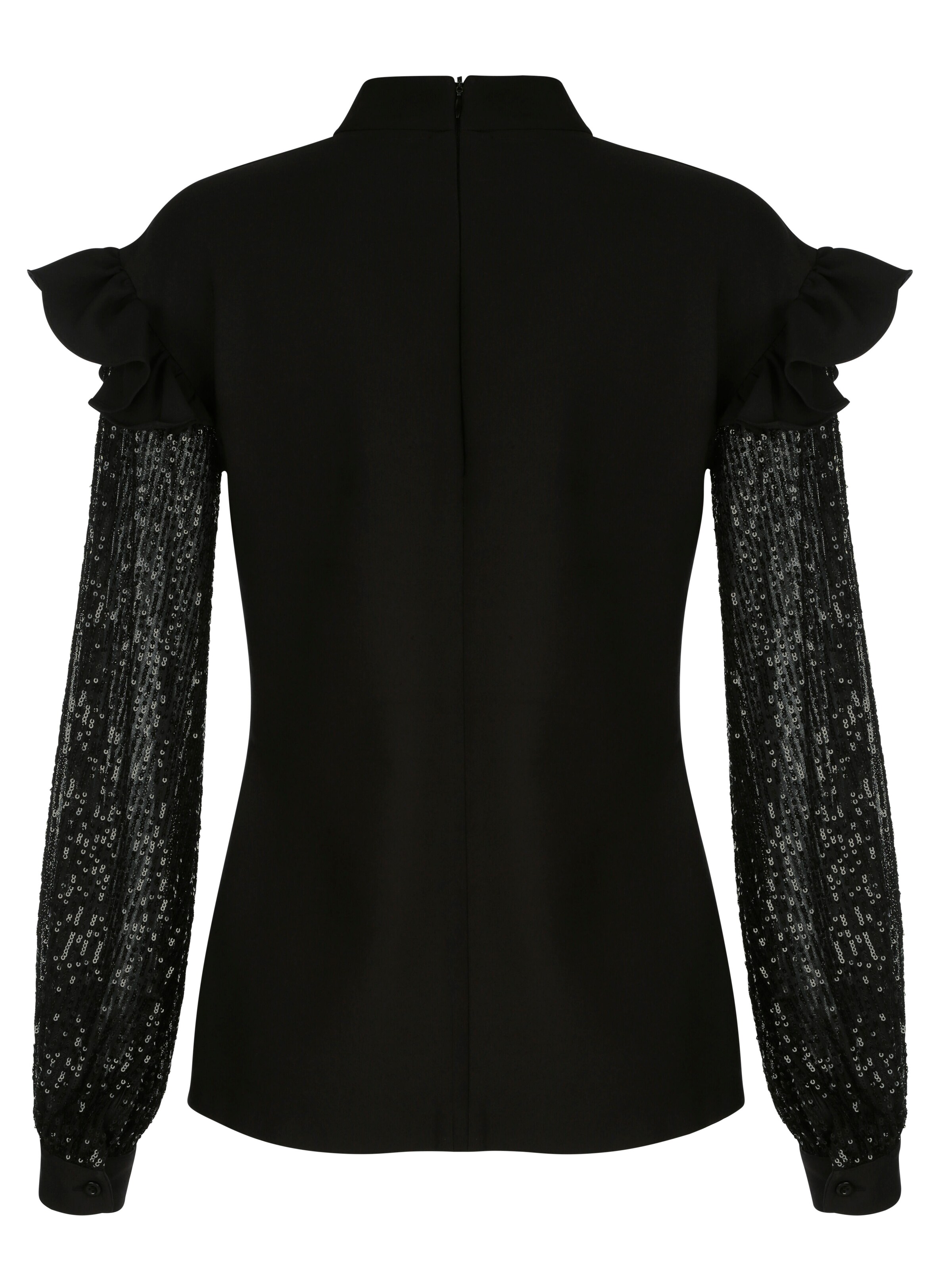 Bluse in angesagtem Materialmix