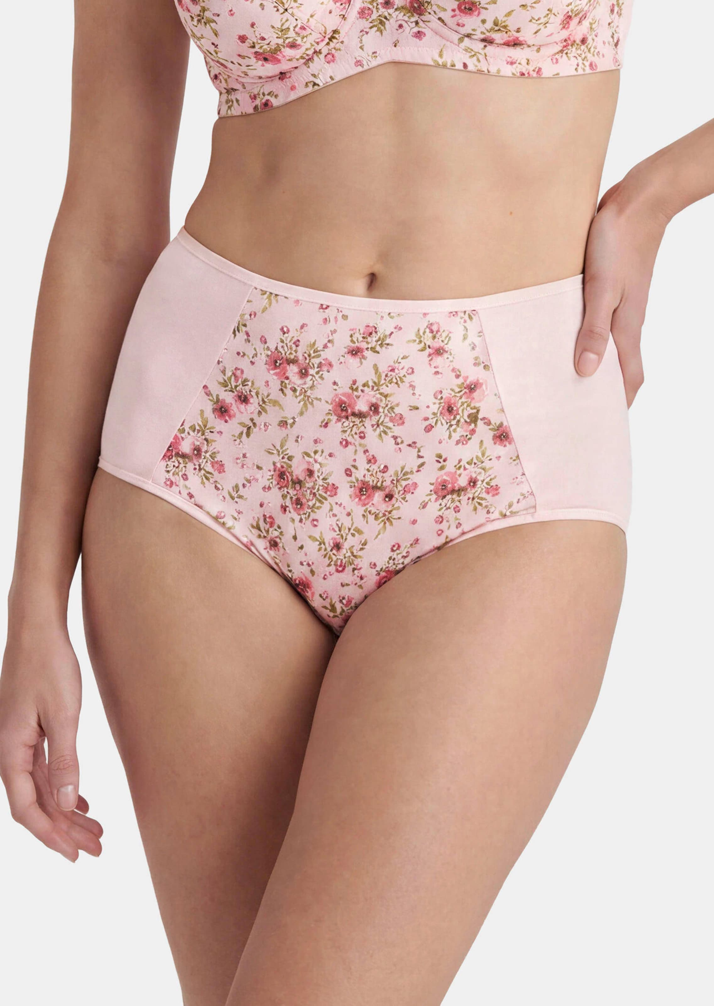Taillenslip mit floralem Mesh-Einsatz