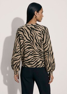 Zebra-patterned cashmere cardigan thumbnail 3