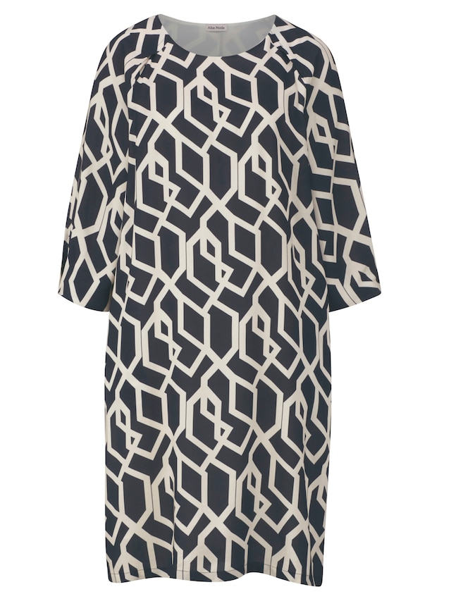 Kleid in grafischem Dessin 6