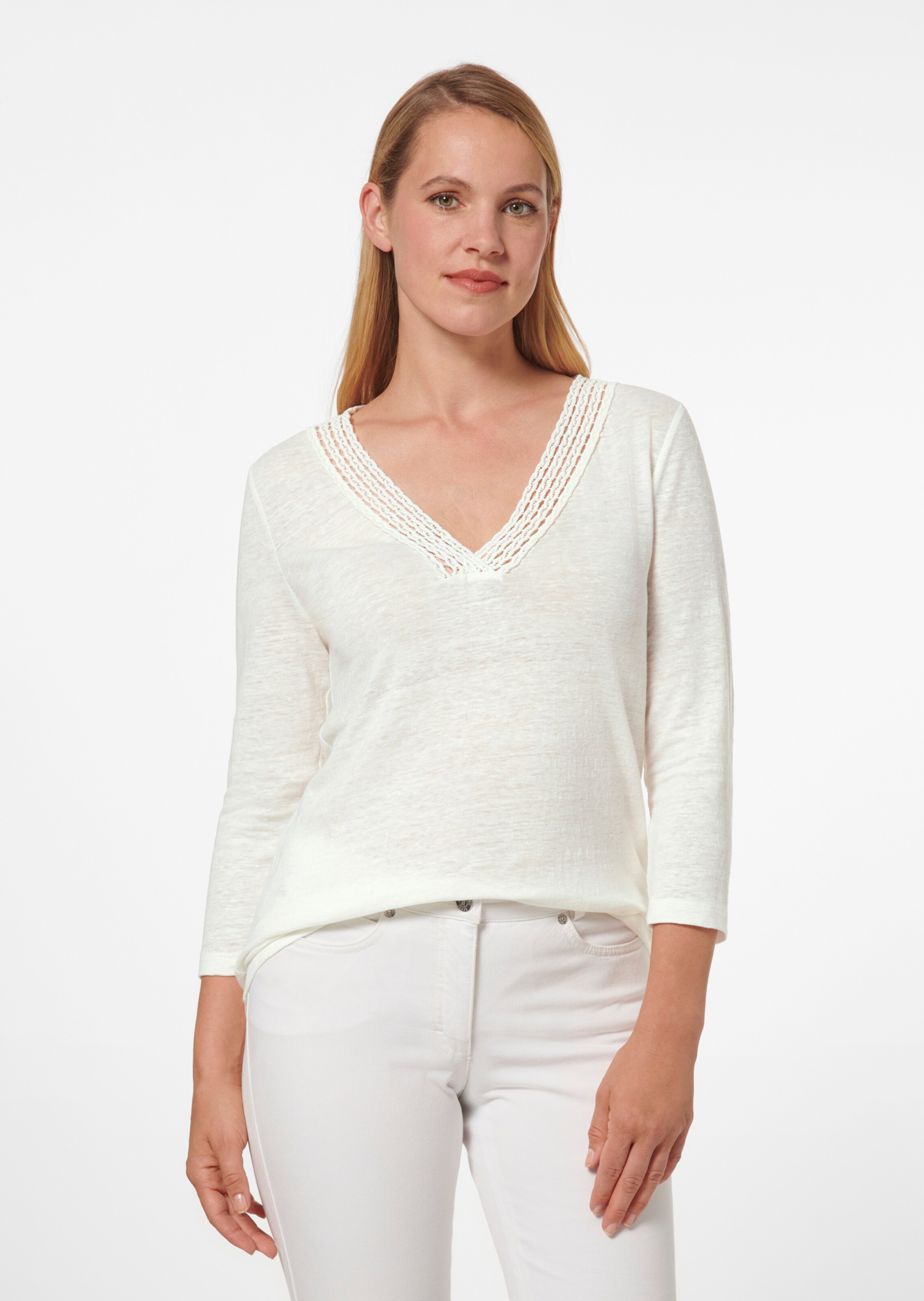 Leinen-Shirt mit 3/4-Ärmeln