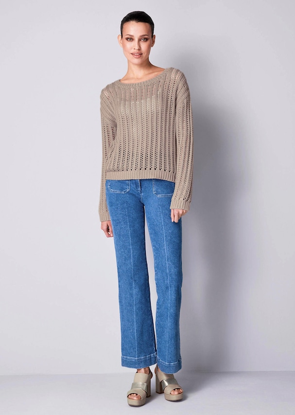 Pullover mit Lochstrickmuster 1