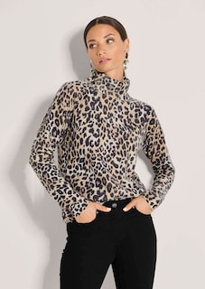 Kaschmirpullover mit Leomuster thumbnail 1