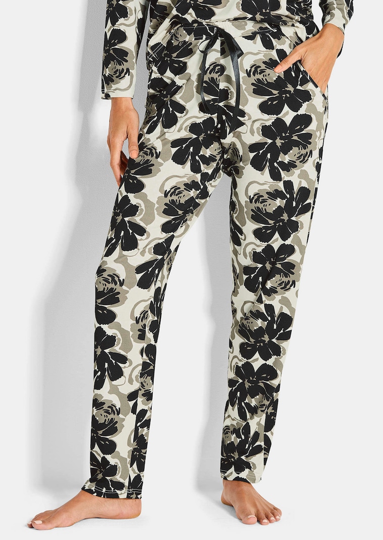 Pyjamahose mit Blumenmuster