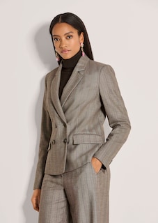 Zweireihiger Blazer mit dezenten Streifen thumbnail 1