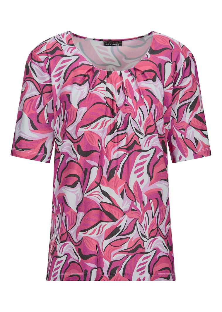 Jersey-Shirt mit Blätterprint