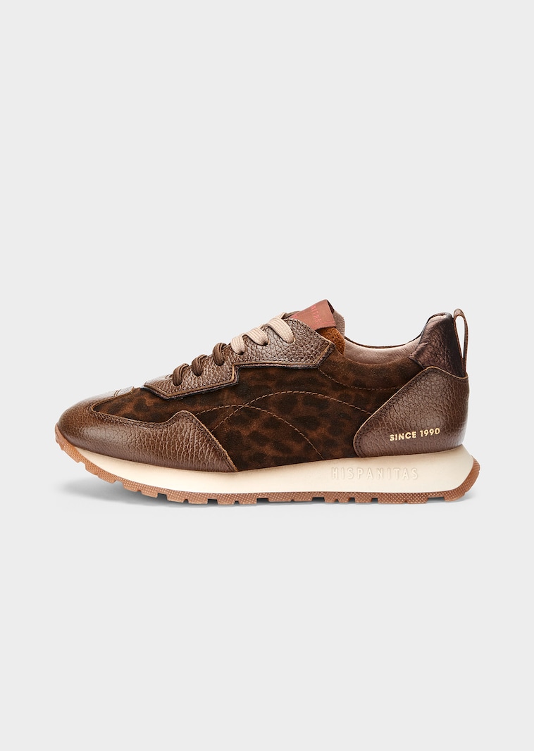 Leder-Sneaker mit Elastikschnürung
