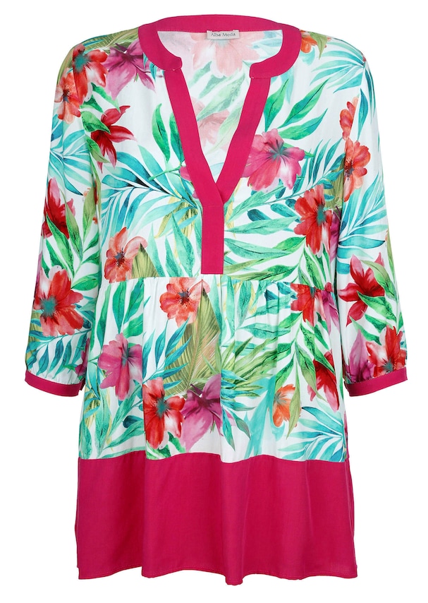 Tunika mit sommerlichem floralen Dessin 5