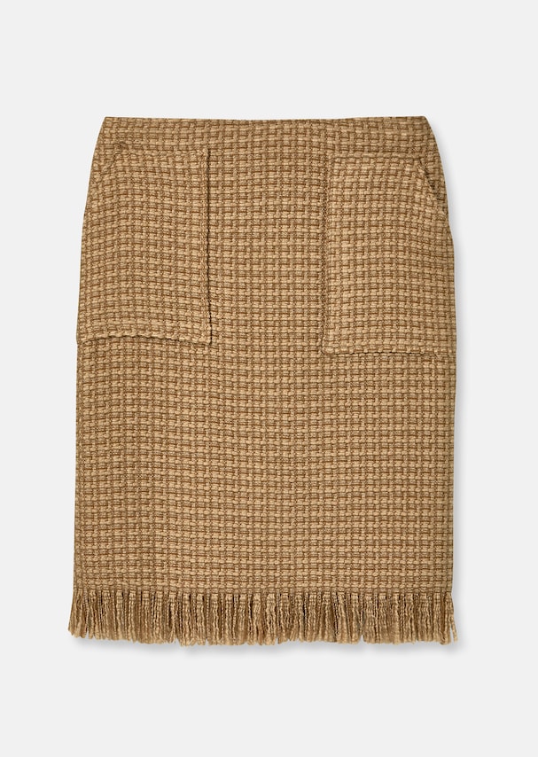 Tweed skirt with fringed hem 5