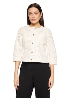 Veste courte avec broderie florale ajourée thumbnail 1