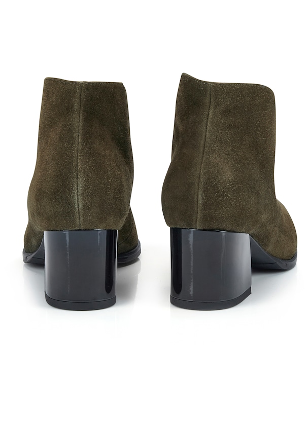 Suede ankle boot with block heel 1