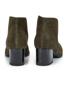 Suede ankle boot with block heel thumbnail 2