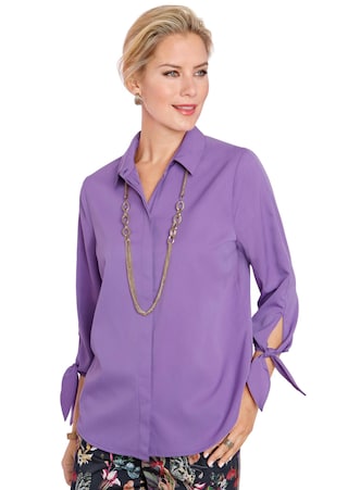paars Detailrijke blouse van een stof met structuur